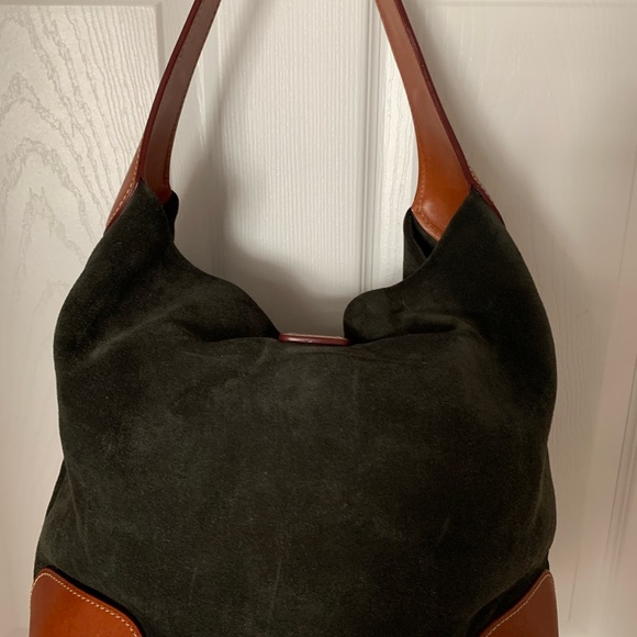 Like new Dooney and Bourke Suede Logo Lock Shoulder Bag - Picture 2 of 10